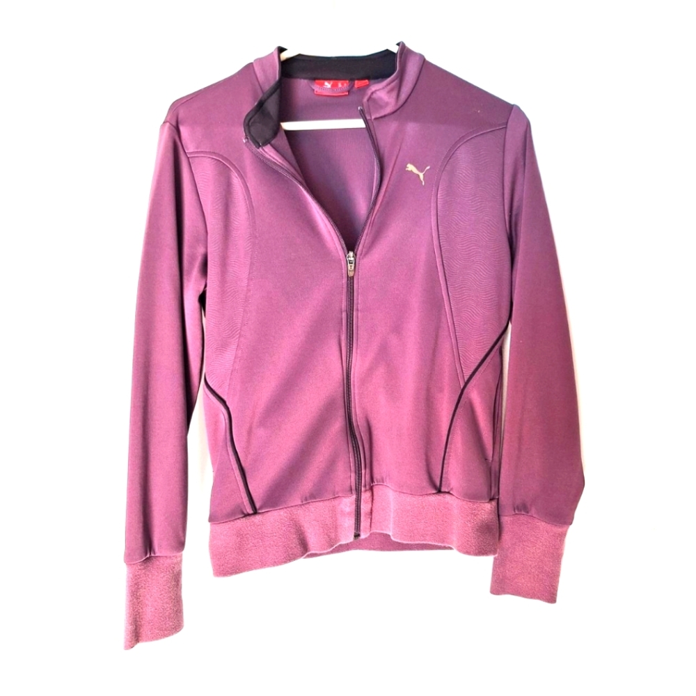 Puma Womens Purple Full Zip Long Sleeve Track Jacket Size Medium